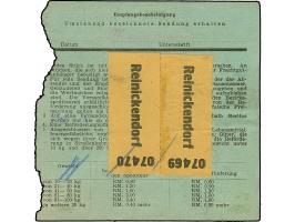 Stadt-Güter-Verkehr Berlin: 1944,60 Pfg. dunkelgrün im senkrechten Paar und 40 Pfg. hellblau sowie Versicherungsmarke 15 Pfg.