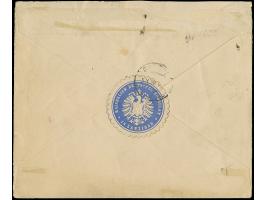 10 Pfg., 2 Einzelstücke, und 20 Pfg., mit blauem "ZANZIBAR 12/9 90" auf dreiseitig geöffnetem Briefkuvert an die geographisch