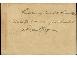 1898, Coiling Dragons 1 c. ocher vertical strip of three neatly tied by bilingual cds “SWATOW 24 JUN 01” to postal stationery