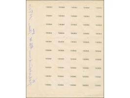 Kontrollabzug der Aufdruckplatte auf dünnem Maschinenpapier, im Bogenrand mit handschriftlicher Angabe “Probeabdruck vom 18/6