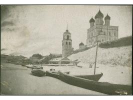 1941, “PLESKAU” schräger Handstempelaufdruck von links unten nach rechts oben in dunkelrosarot, 30 Kopeken mit kopfstehendem 