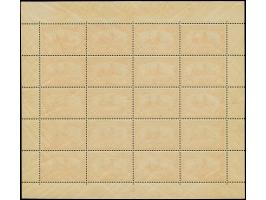 1900, Kaiseryacht 1 M. ohne Wasserzeichen im kpl. Bogen mit 20 Werten, postfrisch, übliche Kalanderbüge, in einwandfreier Erh