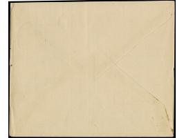 1916, Privat-Umschlag Daressalam mit schwarzem Dienstsiegel und blauem L2 “Frankiert mti 7½ H.” gebraucht mit Stempel “DARESS