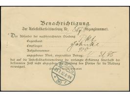 1912, Postsachen-Vordruckkarte “Erledigte Unbestellbarkeitsmeldung” von “BERLIN W50 273.7.12 an das Postamt Lüderitzbucht mit