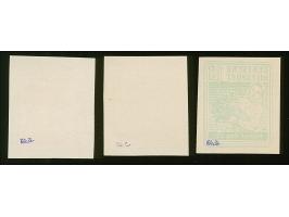 1944, Bäuerin 18 Pfg., lebhaftrot, schwärzlichgelbsmaragdgrün und dunkelrotbraun, kpl., ungezähnt, auf Papier ohne Gummi wie 