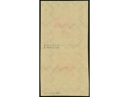 1920, Second Anniversary of Independence 5 auksinas green/red, imperforated vertical pair, upper stamp with "double 5 in red 