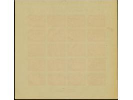 1945, Storm Division 50 k., imperforate first print proof in light orange, complete sheet of 20, mint never hinged, at bottom