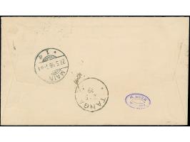 "MARANGU 24/4 99" sauber auf 1893, 2 - 10 P. und 1896, 2 P., auf kleinem R-Brief mit Aushilfs-R-Zettel von Moschi, an Huch, M