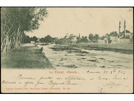 1903, BUR. AMB. BEYROUTH-DAMAS no.2 - 2/10/903 (Isfila no.507, CW unrecorded, Sam-Beyrut Seyyar Merkezi 2) violet on postcard