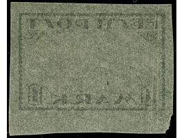 1919, Viking ship 1 mark, proof of the frame only on very thin, silk paper, no gum, very fine and scarce, certificate Löbberi