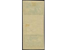 1919, Viking ship 1 mark blue/black, horizontal gutter tête-bêche pair, unused, tiny thin in the gutter, otherwise very fine 