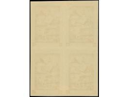 1943, 3rd. Stamp Exhibition 18+9 k. blue, imperforate colour proof, block of 4, unused, the lower stamps mint never hinged, f