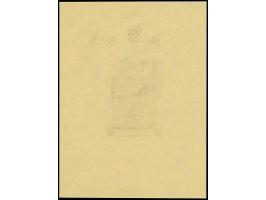 1943, 3rd. Stamp exhibition 18+9 k. souvenir sheet, imperforate proof in original colour on Japan paper without gum, very fin