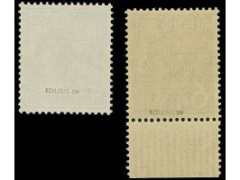 1948, Arbeiter 6 und 12 Pfg. mit schwarzem Moire-Probeaufdruck, 6 Pfg. vom Unterrand, postfrisch, 12 Pfg. wie immer ohne Gumm