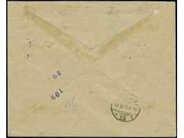 1919, 2-10 kopeks, with additional franking tied by cds. "REVAL -2 5 19" (!!) to slightly overpaid registered cover addressed