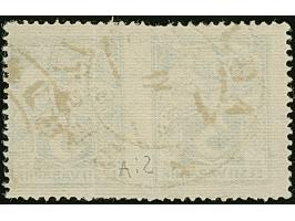 1922, Craftsmen 3mark, horizontal pair, imperforated in between, used, few short perfs and faint crease, otherwise fine, very