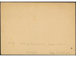 1941, card 1,50 din. as proof without the colour green black, unused with tiny spots and creases at the left upper corner, ot