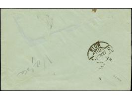 1923, Coat of arms 10 senti, Error of colour, dull pink, horizontal strip of three tied by cds. "ZEHSIS 22 4 27" to registere