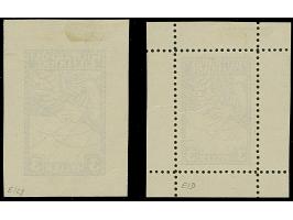 1916, Eilmarken für Drucksachen 3 H. blau, Bogenprobe gezähnt und ungezähnt, je im kleineren Blockformat auf dünnem Papier oh