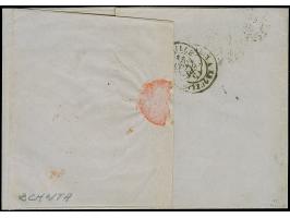 12 Kreuzer grün, voll- bis meist breitrandig mit oMR "28" und nebengesetztem DKr. "AUGSBURG 14 SEP. 1867" auf Briefhülle nach