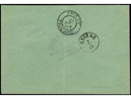 1893, Prince Nikola I. 5 nkr. rose-red tied by cds. “RUMA 6.5.” to cover with violet octagon ship mark “STEAMER DANNITZA POST