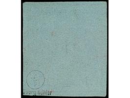 1850, 1 Ggr. auf blaugrau, allseits breitrandig und sehr schön farbfrisch, ungebraucht ohne Gummi, ganz schwacher und unmerkl