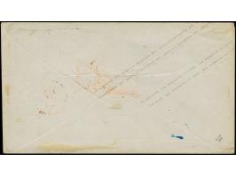 3 Sgr. orange, voll- bis breitrandig und farbfrisch, als Zufrankatur auf Ganzsachenumschlag 2 Sgr. blau, mit übergehendem Ra2