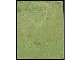 1859/61, ⅓ Gr, auf grünlicholiv, farbfrisch und allseits breitrandig, ungebraucht mit Originalgummierung, diese zum Teil in d