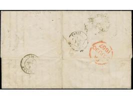 1855, 2nd London printing 5 c. red-brown on blued paper, touched at left, otherwise clear to large margins, tied by target to