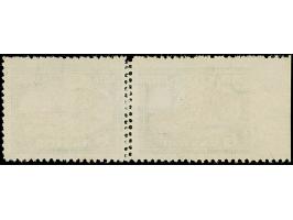 1928, 10th Anniversary of Independence 6 santimi green/lilac, horizontal pair with left sheet margin, imperforated at left, i