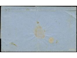 1858, no wmk., perf. 12½, 10 k. brown &amp; blue, two singles, tied by diamond "ODESSA" to entire letter 1864 to Mytilene,Isl