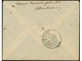 1922, New Currency surcharge 3 cent on 5 auksinai, together with additional franking, tied by cds. “KAUNAS 27.XII.22” to cove