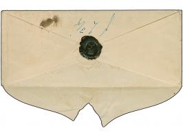 "REUDNITZ 5/X 59", der Ra2 der Briefsammlung, sauber rückseitig abgeschlagen auf Briefkuvert mit Johann 5 Ngr. ziegelrot, vol