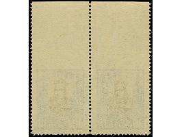1930 Grand Duke Vytautas 30 centu, horizontal pair with upper sheet margin, imperforated at top, mint never hinged with hinge