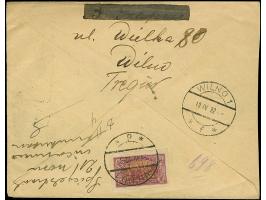 1922, Opening of the state parliament Sejm 10 marka, block of four, with additional franking, tied by cds. “WILNO -4.IV.22” t