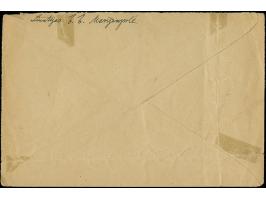 1918, First Vilnius issue 10-15 skatiku and Second Vilnius Issue 20-30 skatiku, each as horizontal pair tied by cds. "MARIAMP