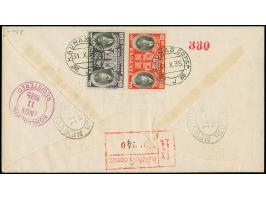 1935, Vaitkus 40 centu tied by cds "KAUNAS centr. 31.X.35" to registered cover with additional Lithuania and USA franking, wi