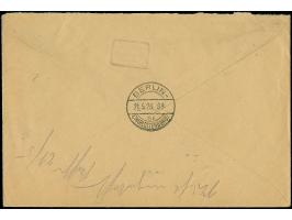 1926, War invalids +5 on 15 centu red and +25 on 60 centu vermillion, tied by cds. “MAZEIKIAI 19.V.28” to registered cover to