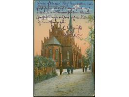 GARZDAI: 1919, Fourth Berlin Issue 30 skatiku, block of four, tied by provisional straight-line ""Garzdai" to picture postcar