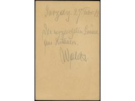 GARZDAI: 1919, First Kaunas Issue 20 skatiku, two singles with handwritten cancellation “Garzdai” and additional boxed censor