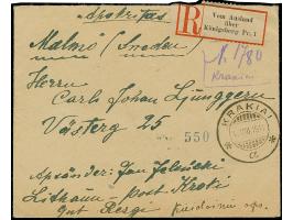 KRAKIAI: 1921, Kestutis 1 auksinas, horizontal pair, together with additional franking, tied by cds. “KRAKIAI 31.VIII.1922” t