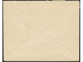 SAKIAI: 1919, Third Berlin Issue 10 skatiku brick-red and 40 skatiku brown, tied by straight-line “SAKIAI- 25.6.19” to censor