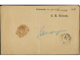 9 Kr. mittelrötlichbraun mit klare EKr. “LOERRACH 13.1.73” als tarifgerechte Einzelfrankatur auf Vordruck-Paketbelgleit-Halbo