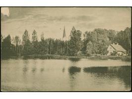 "Eesti" als handschriftlicher Vermerk auf Germania 10 Pfennig rot mit Stempel "WOLMAR" auf Bildpostkarte nach Mitau, die Kart