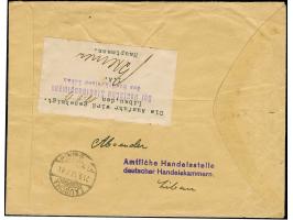 Germania15 Pfennig. braunocker, zwei Einzelwerte, mit Stempel “LIBAU 18.9.17”, als portogerechte Mehrfachfrankatur auf komple