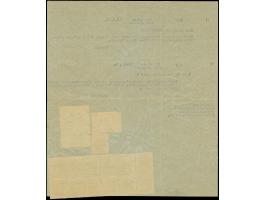 TELEGRAMM: Germania 10 Pfennig, 10er-Block sowie senkrechtes Paar, Einzelwert 50 Pfennig und 1 Mark sowie senkrechtes Paar 2 