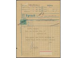 TELEGRAMM: Germania 10 Pfennig, senkrechter Fünfer- bzw. Oberrand-Viererstreifen zusammen mit Germania 5 Pfennig Einzelwert, 