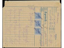 TELEGRAMM: Germania 1 Mark, kompletter Bogen, sowie Germania 20 Pfennig im senkrechten Dreierstreifen, vorder- und rückseitig