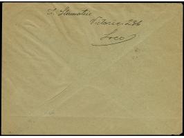 1917, 10 Bani graubraun, waagerechter Dreierstreifen mit Zufrankatur Germania 20 Pfennig blau mit Stempel “BUKAREST 23 NOV 91