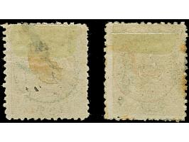 1873/75, SHEHIR overprints (isfila Type II) in blue and red on 1873 Duloz issue two 10 pa. yellowish-beige, perf 12, unused a